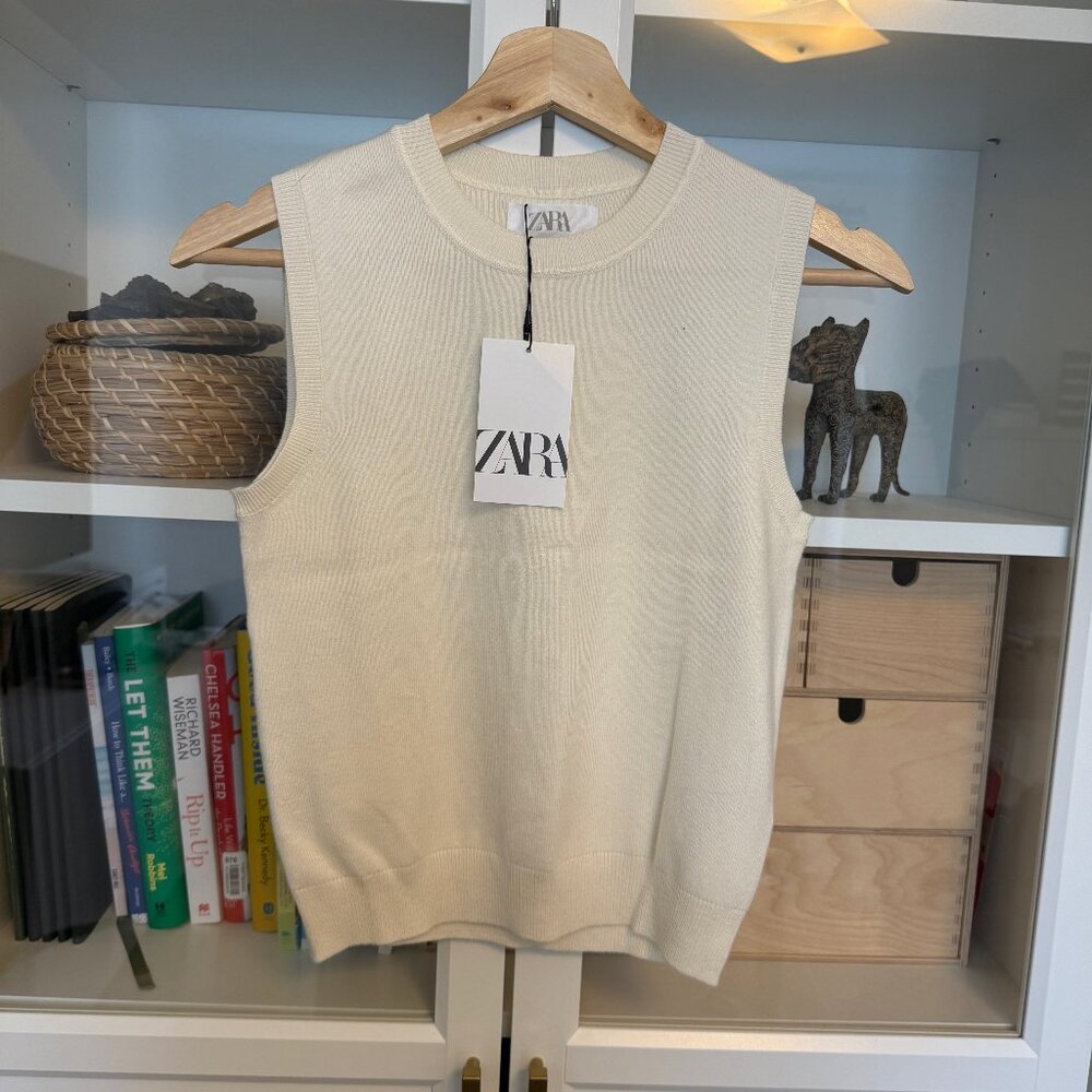 Zara Cream Sweater Vest NWT! Size 13-14yo Girls!